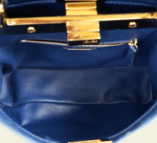 Fendi Navy Blue Ostrich Mini Peekaboo Bag