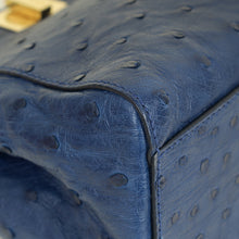 Fendi Navy Blue Ostrich Mini Peekaboo Bag