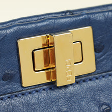 Fendi Navy Blue Ostrich Mini Peekaboo Bag