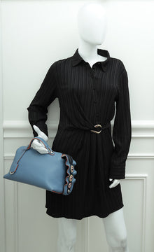 Fendi Blue Wavy Studded Tail By The Way Boston Bag