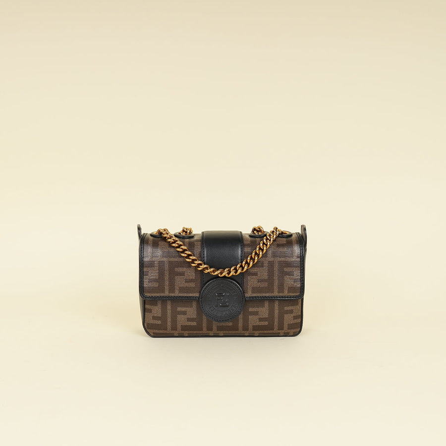 Fendi Bicolor FF 1974 Stamp Patch Flap Bag