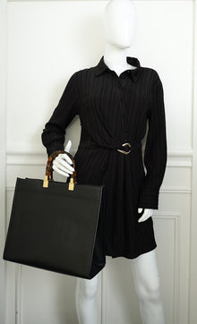 Fendi Black Sunshine Medium Shopping Tote Bag