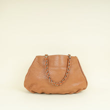 Fendi Camel Mia Leather Chain Tote Bag Large