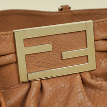 Fendi Camel Mia Leather Chain Tote Bag Large