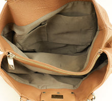 Fendi Camel Mia Leather Chain Tote Bag Large