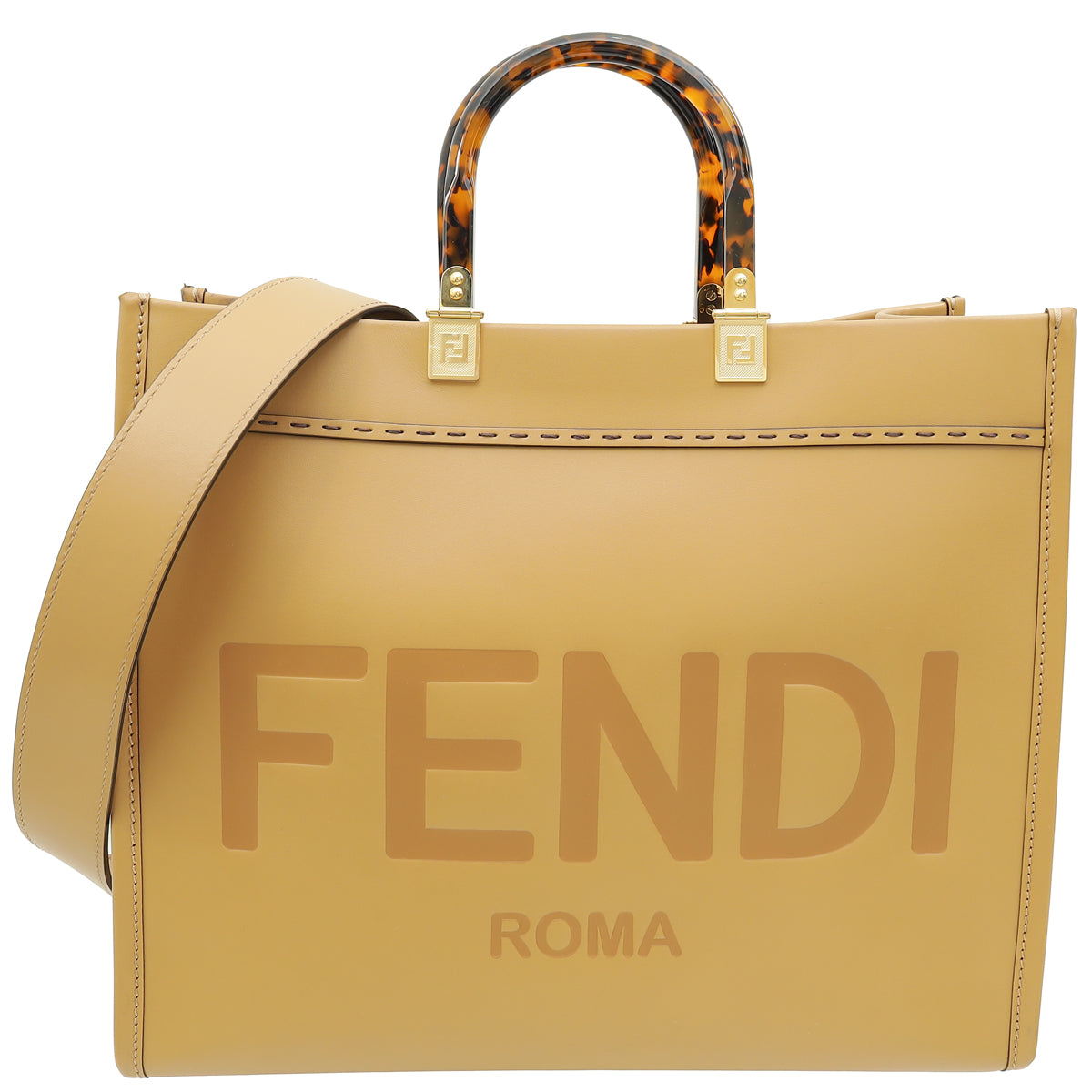 Fendi Beige Sunshine Medium Shopping Tote Bag