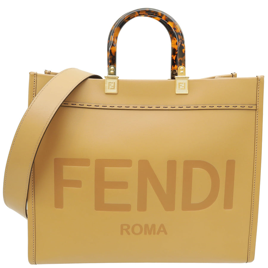 Fendi Beige Sunshine Medium Shopping Tote Bag