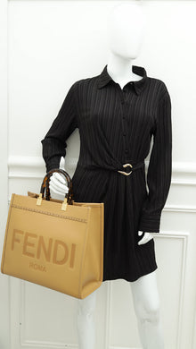 Fendi Beige Sunshine Medium Shopping Tote Bag