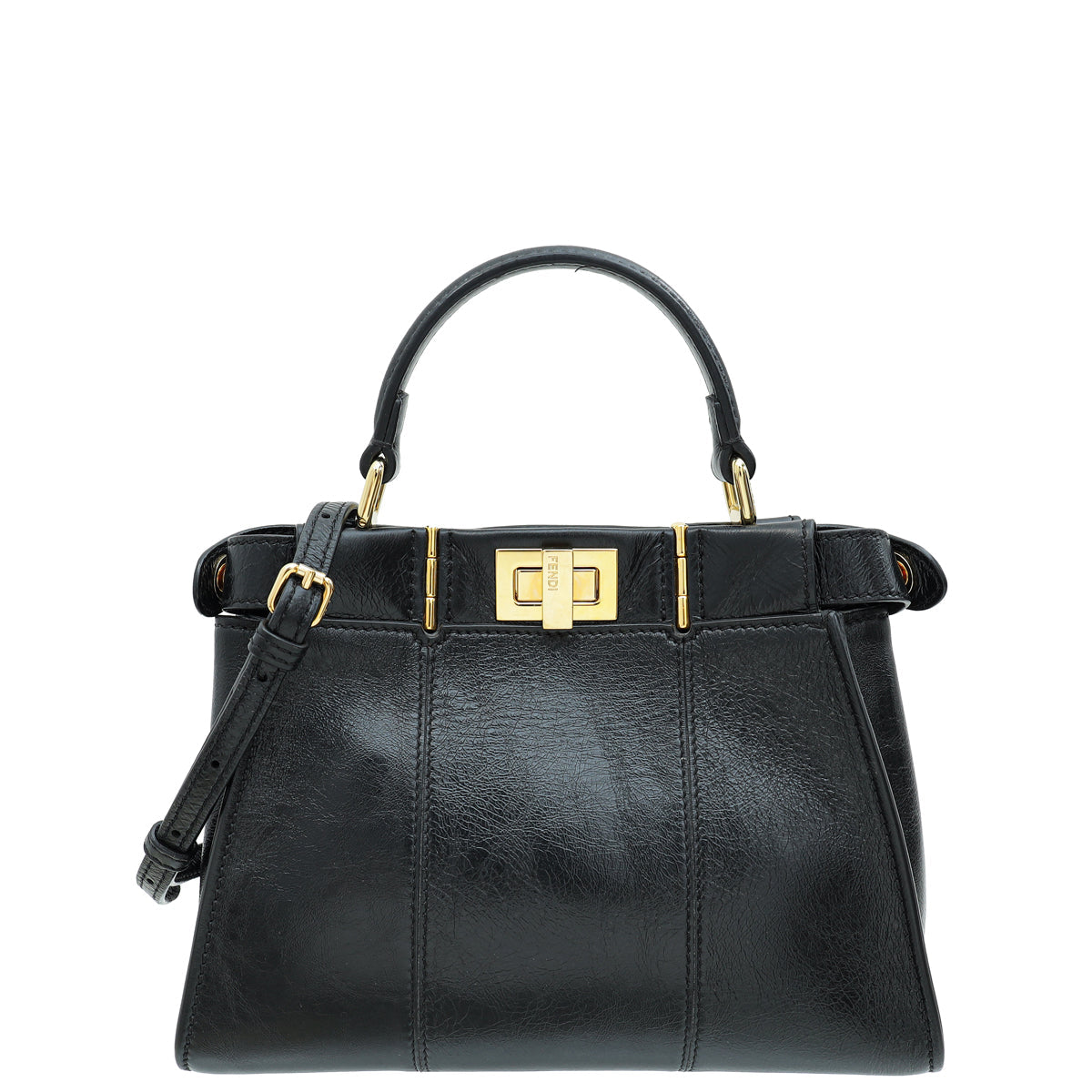 Fendi Black Peekaboo Glossy Mini Bag