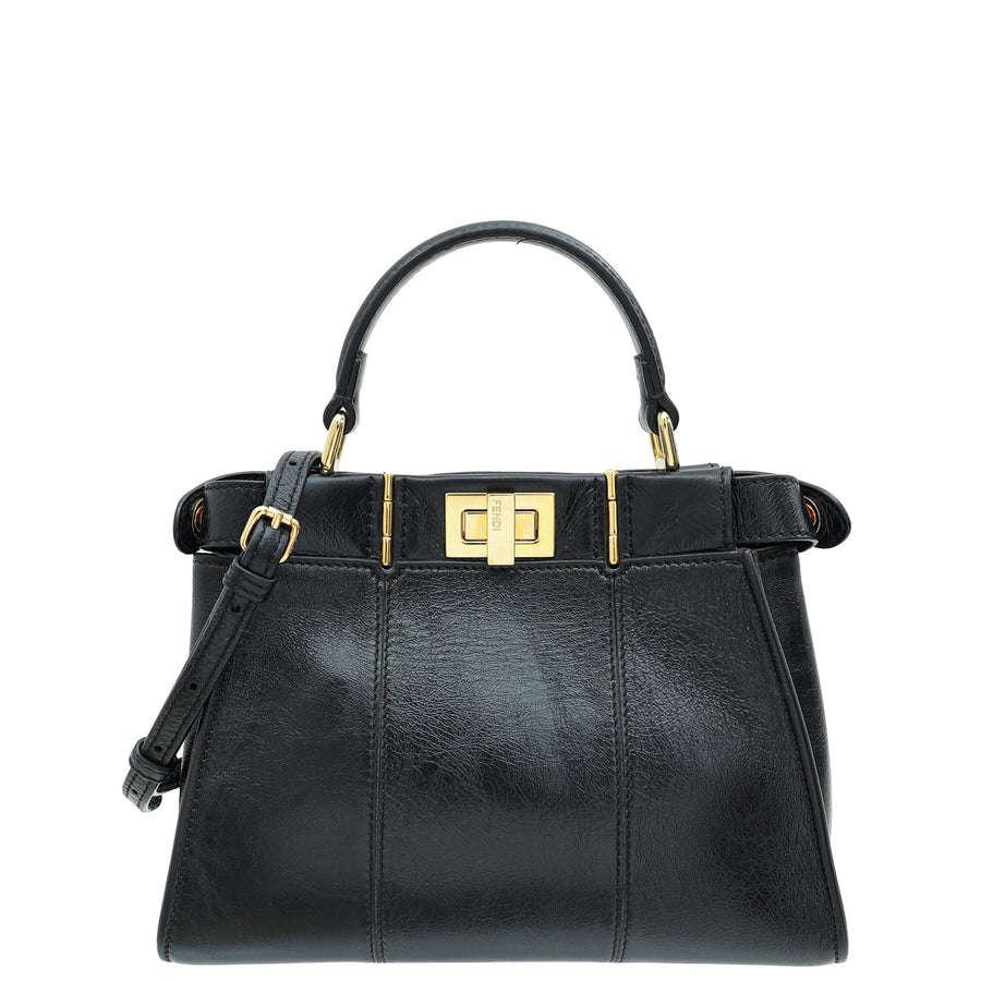 Fendi Black Peekaboo Glossy Mini Bag
