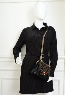 Fendi Bicolor Zucca Embossed Kan I Small Shoulder Bag