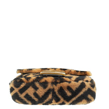 Fendi Brown FF Baguette Mini Sheepskin Fur Shoulder Bag
