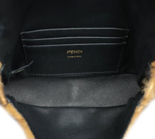 Fendi Brown FF Baguette Mini Sheepskin Fur Shoulder Bag