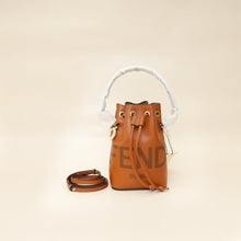 Fendi Brown Logo Mini Leather Mon Tresor Bag