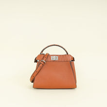 Fendi Brown Selleria Mini Peekaboo Python Handle Bag
