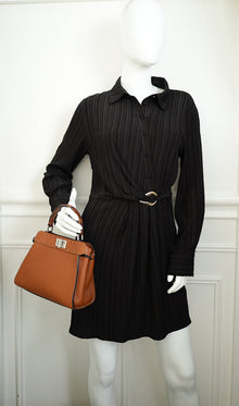 Fendi Brown Selleria Mini Peekaboo Python Handle Bag