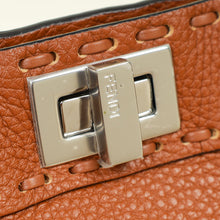 Fendi Brown Selleria Mini Peekaboo Python Handle Bag
