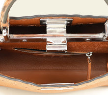Fendi Brown Selleria Mini Peekaboo Python Handle Bag