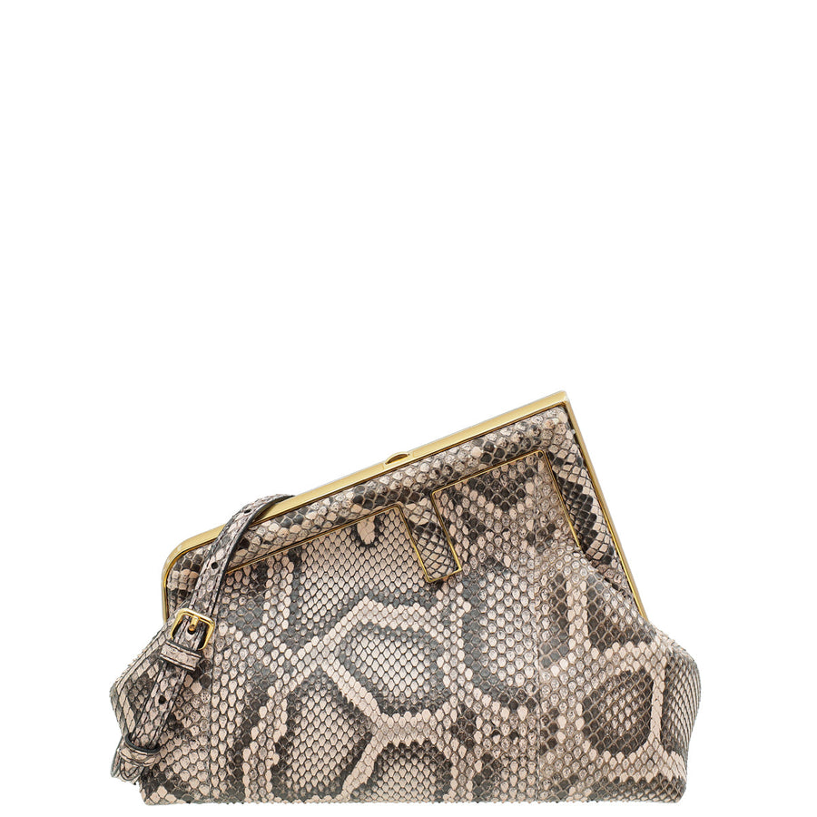 Fendi Natural Pink First Python Small Bag