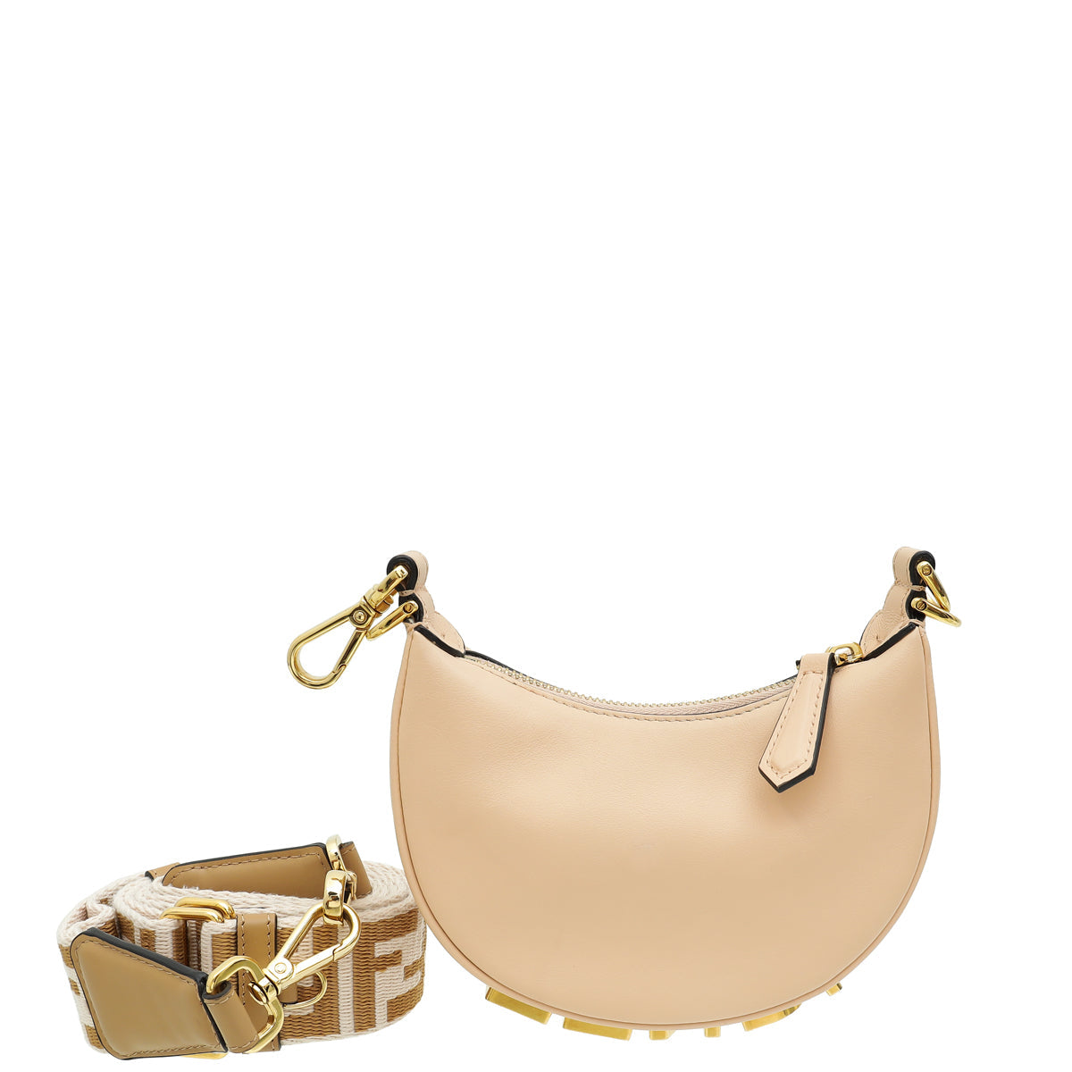 Fendi Light Peach Nano Fendigraphy Bag W/ Adjustable Strap You