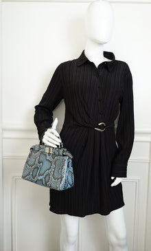 Fendi Blue Python Mini Peekaboo Bag