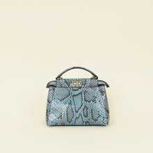 Fendi Blue Python Mini Peekaboo Bag