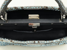 Fendi Blue Python Mini Peekaboo Bag