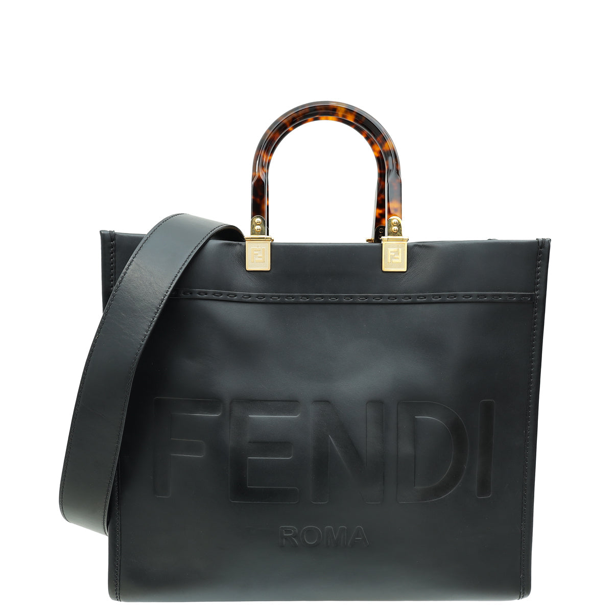 Fendi Black Sunshine Medium Shopping Bag
