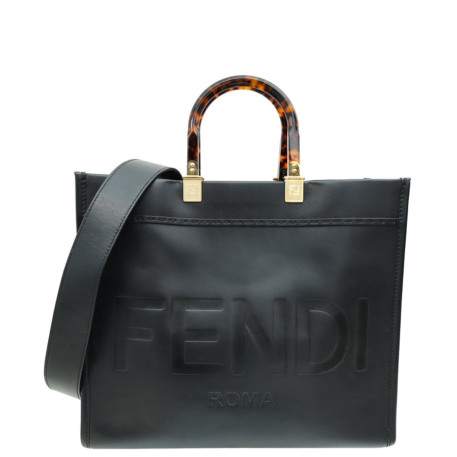 Fendi Black Sunshine Medium Shopping Bag