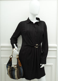 Fendi Multicolor Pequin Stripe Chef Chain Hobo Bag