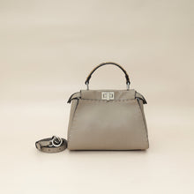 Fendi Dove Grey Peekaboo Sellier Mini Python Handle Bag