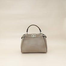 Fendi Dove Grey Peekaboo Sellier Mini Python Handle Bag