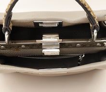 Fendi Dove Grey Peekaboo Sellier Mini Python Handle Bag
