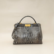 Fendi Grey Peekaboo Python Regular Bag