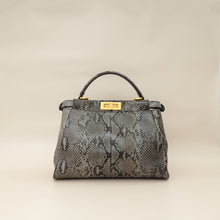 Fendi Grey Peekaboo Python Regular Bag