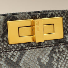 Fendi Grey Peekaboo Python Regular Bag