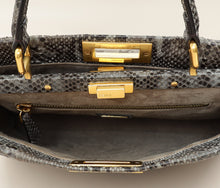 Fendi Grey Peekaboo Python Regular Bag