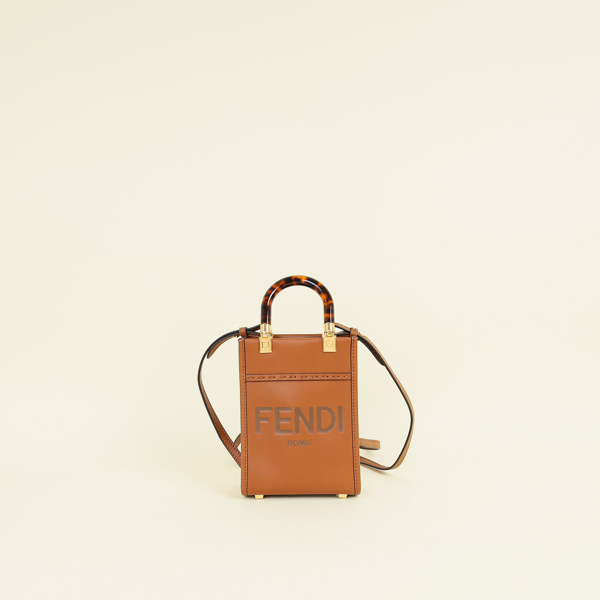 Fendi Brown Mini Sunshine Shopper Bag