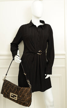 Fendi Tobacco Zucca Mia Flap Large Bag