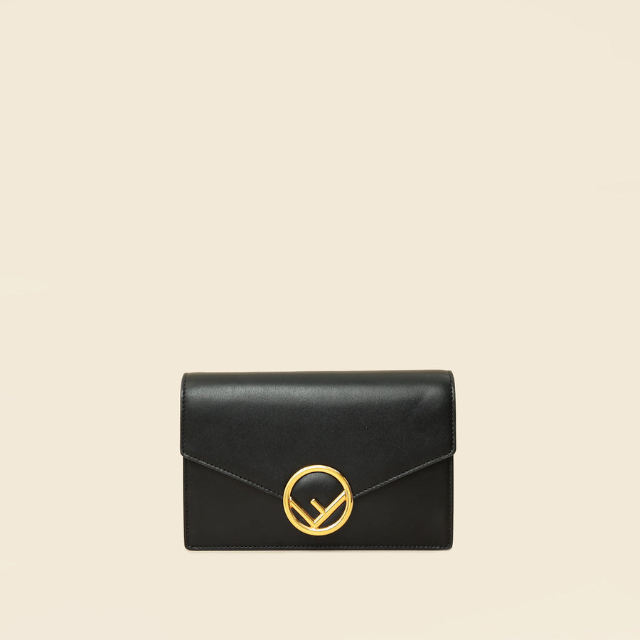 Fendi Black Medium Envelope Wallet on Chain