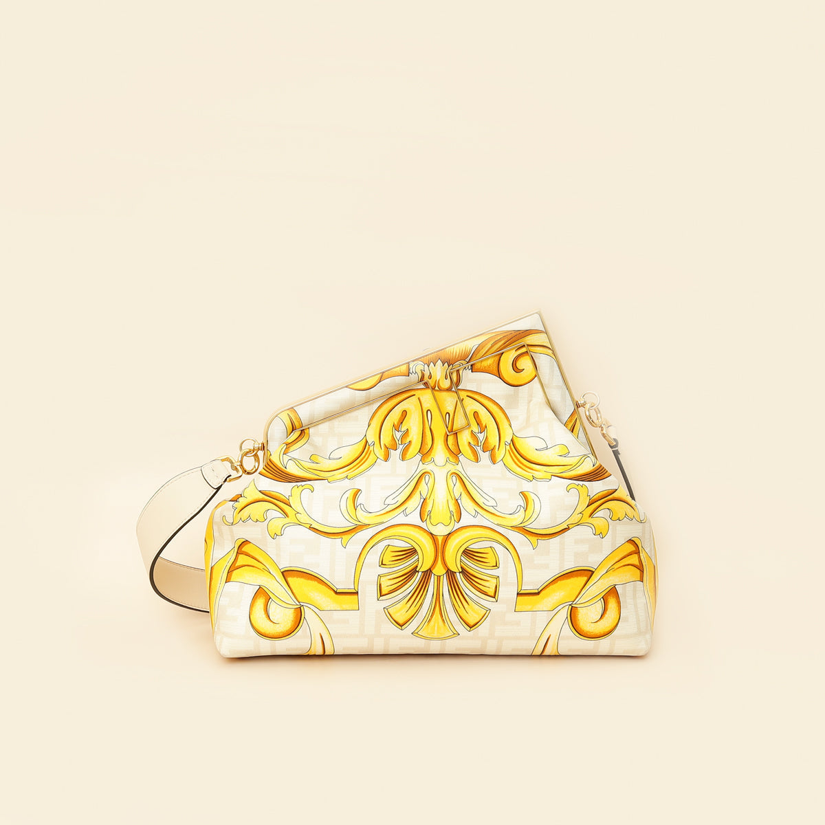 Fendi Tricolor x Versace Fendace Baroque Print "Fendi First" Medium Bag