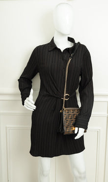 Fendi Bicolor FF Embossed Kan U Chain Small Shoulder Bag