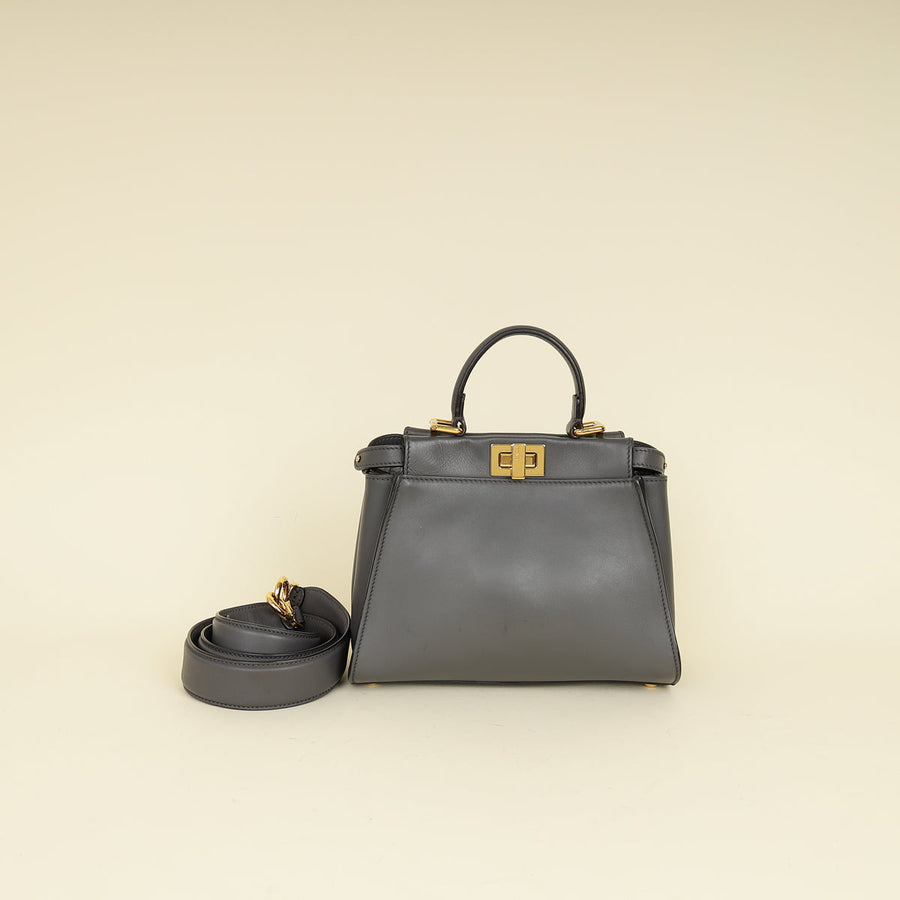 Fendi Grey Peekaboo Mini Bag