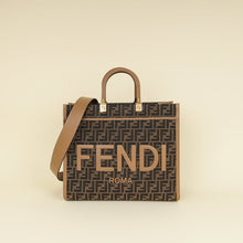 Fendi Bicolor Zucca Sunshine Medium Shopper Tote Bag