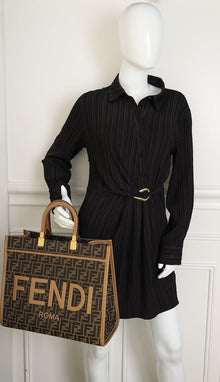 Fendi Bicolor Zucca Sunshine Medium Shopper Tote Bag