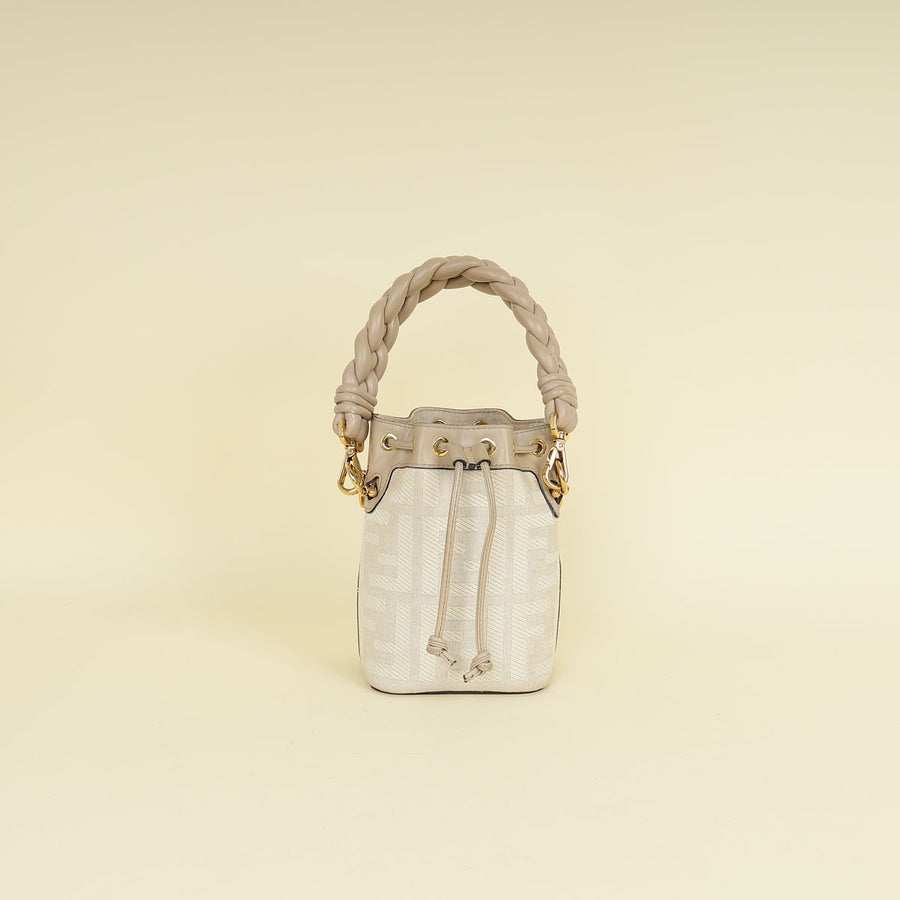 Fendi Dove Grey Mon Tresor Mini Bucket Bag