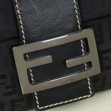 Fendi Black Zucca Small Baguette Shoulder Bag