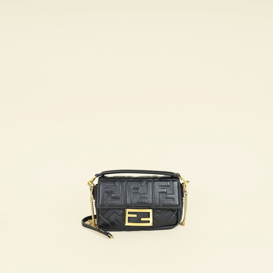 Fendi Black FF Baguette Mini Bag
