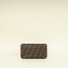 Fendi Tobacco FF 1974 Zucca Embossed Wallet On Chain W/ 2 Pouch