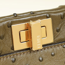 Fendi Avocado Green Ostrich Mini Peekaboo Bag